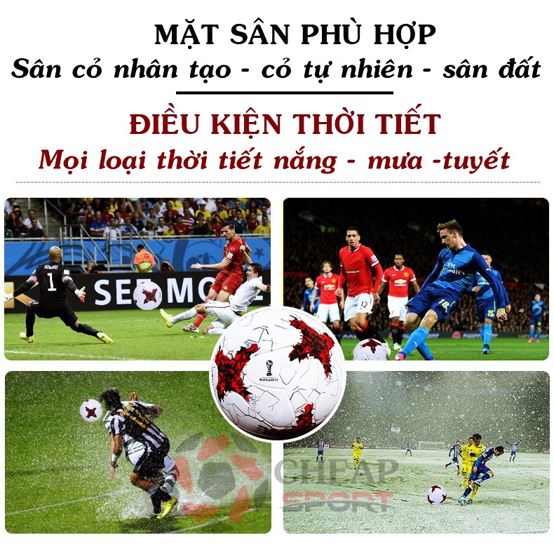 Bóng Đá Size 4 5 Krasava Confederations Cup Da PU Cao Cấp (Bóng Đúc Loại 1)