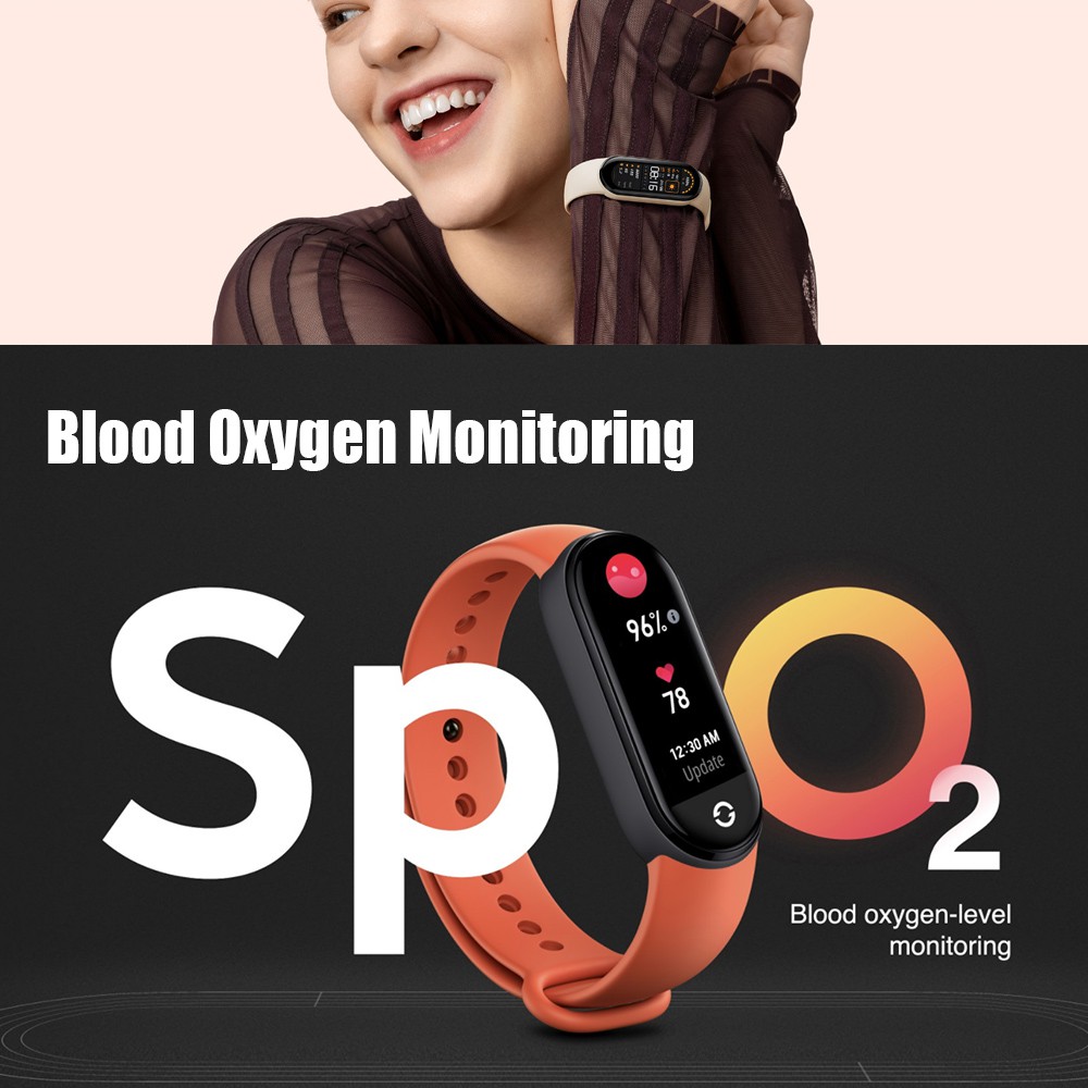 Vòng tay theo dõi sức khoẻ Xiaomi Mi Band 6 Có tiếng việt bản quốc tế, Mi Band 5 Nguyên Seal Mới 100%