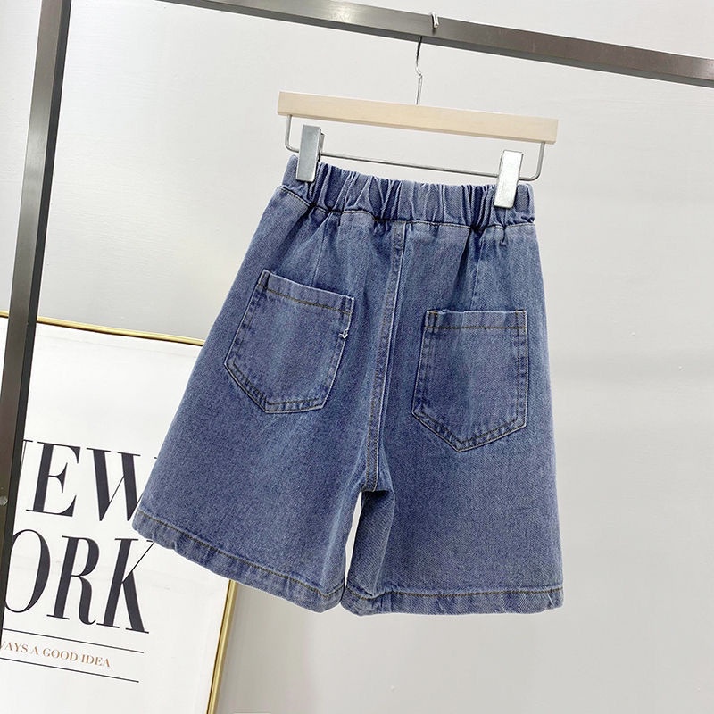 Quần Short Denim Dáng Rộng Thời Trang Mùa Hè 2022 Mới Mẻ Cho Bé Gái