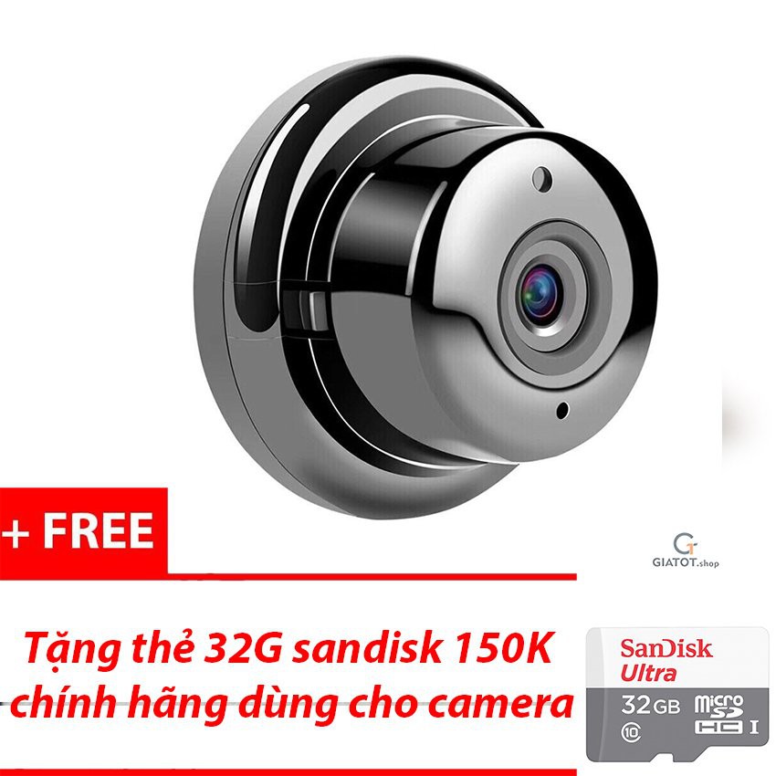 Camera wifi nhỏ gọn Panoramic V380 Pro HD-720P JW-Q2 tặng kèm thẻ nhớ 32G