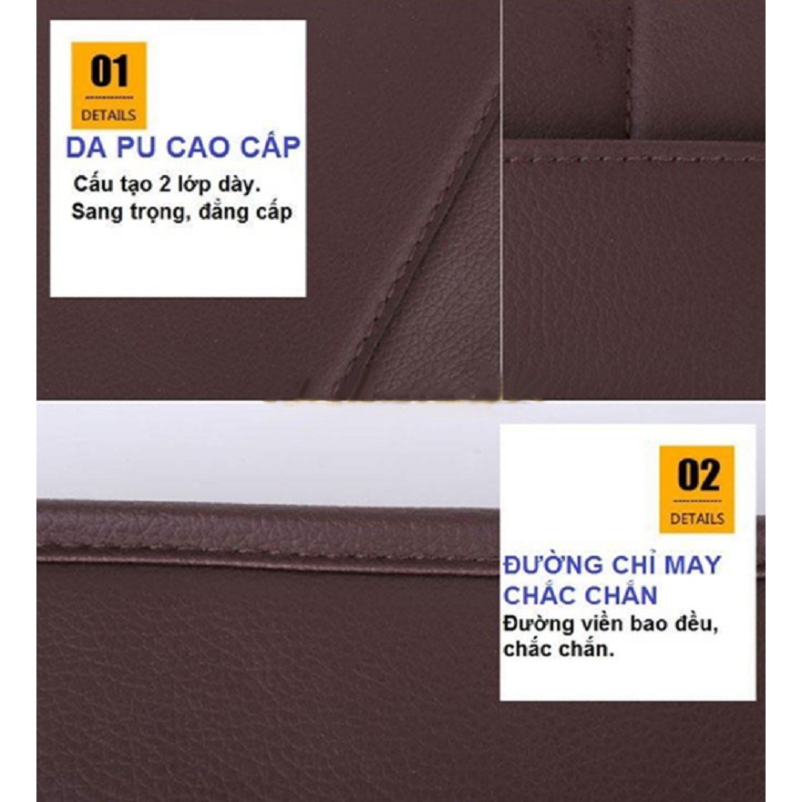 Túi da treo đồ sau ghế ô tô, túi để đồ đa năng