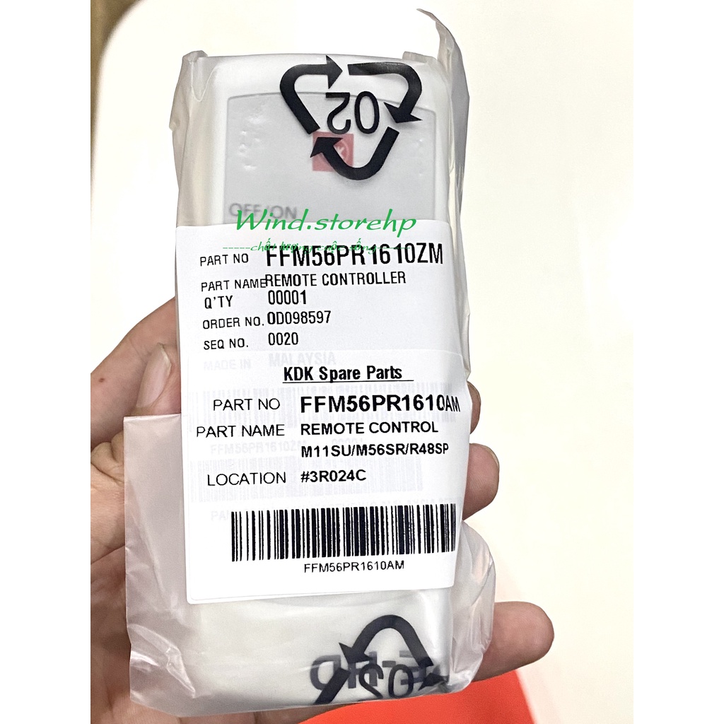 Remote Quạt Trần 4 cánh KDK M56XR - M56PR - Hàng Chính Hãng - Linh Kiện Quạt KDK / Điều Khiển Từ Xa
