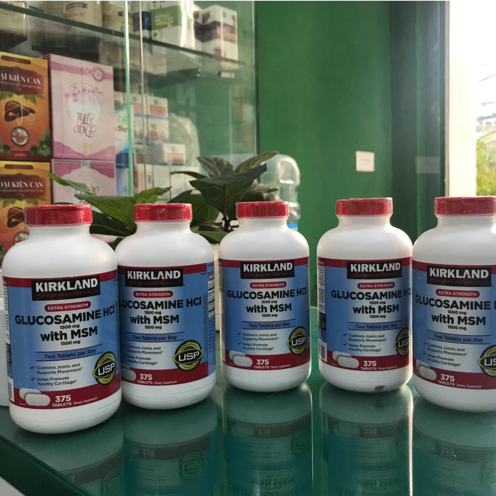 {Nhập chính hãng} Viên bổ khớp KIRKLAND Glucosamine HCL 1500mg With MSM  - Hỗ trợ tăng dịch nhầy khớp (Hộp 375 viên)