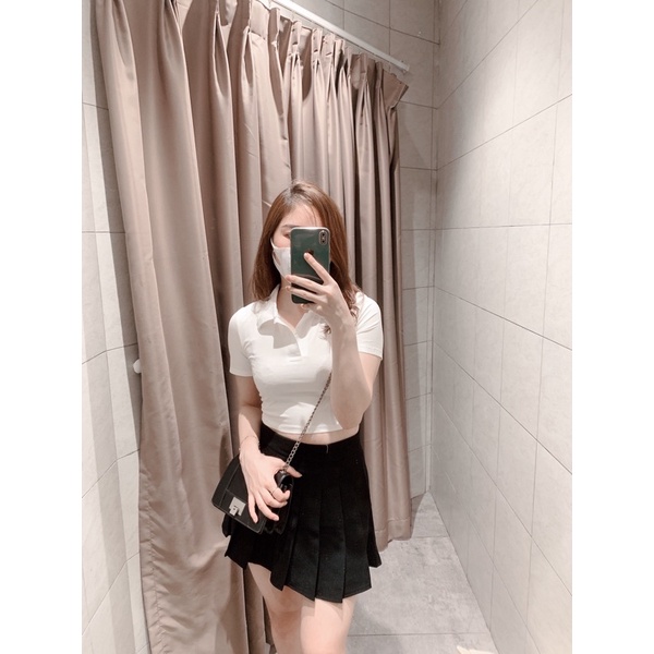 Áo thun crotop nữ tay ngắn dáng ôm sang chảnh, Áo phông polo nữ cổ đức đẹp  Maitrangshop92 – (TTA85)