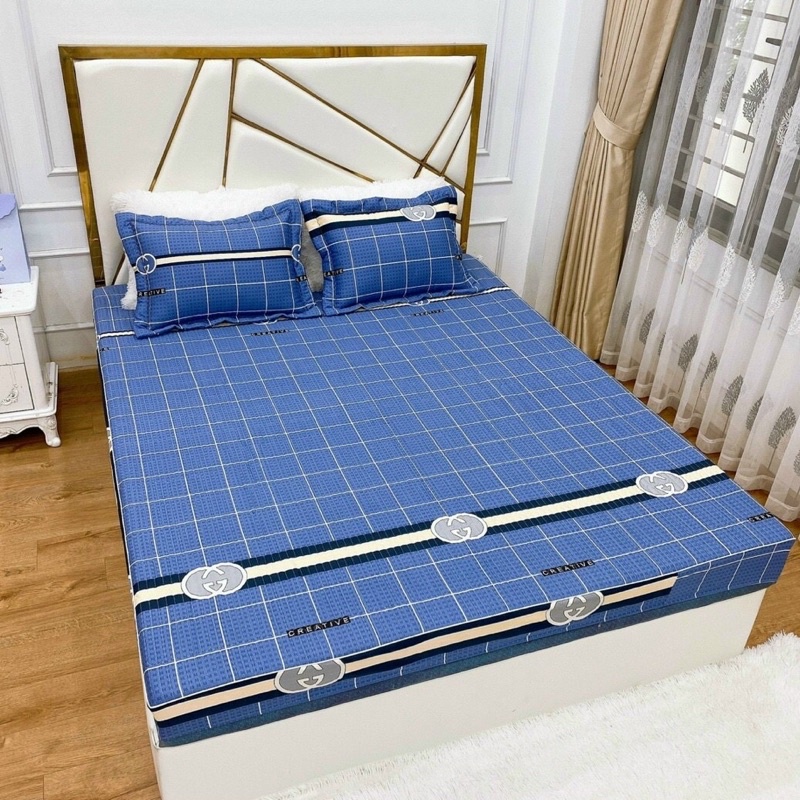 Ga chun trần bông 100% côttong đẹp kèm vỏ gối trần