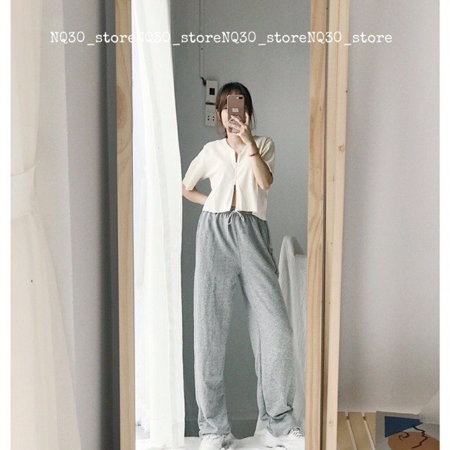 Quần Ống Rộng Quần Da Cá Nữ Quần Ống Suông Baggy Thun Cao Cấp | Tdshopnt - Q09