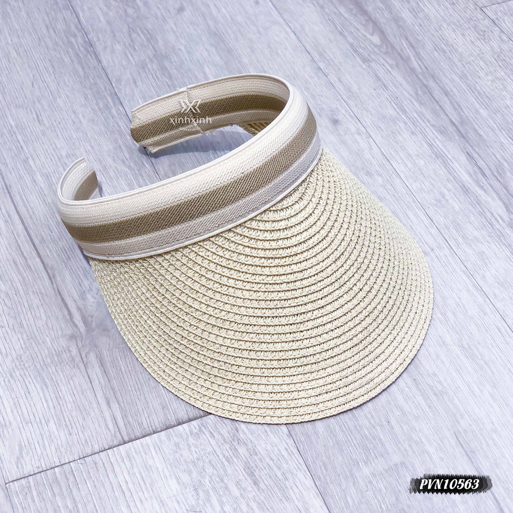Mũ cói nửa đầu lưỡi trai trơn - Xinh Xinh Accessories