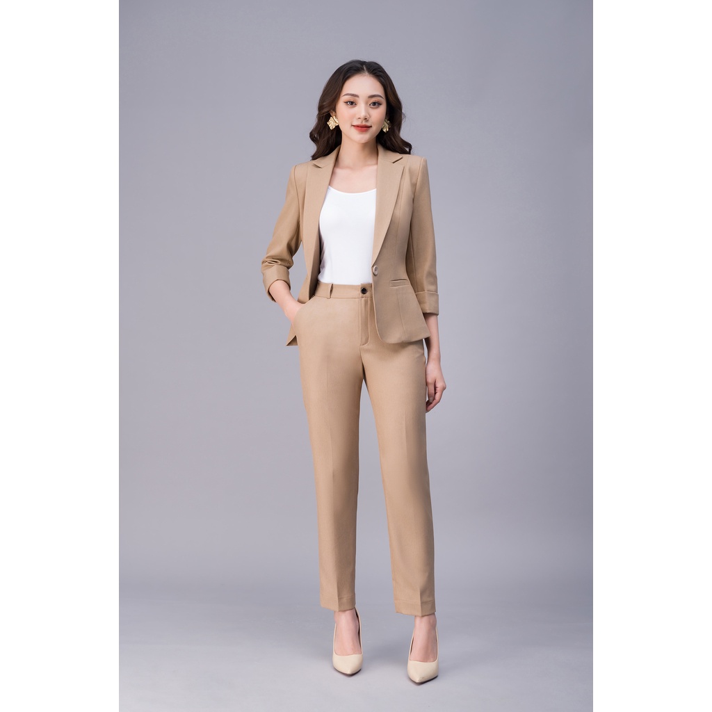 Quần Ống Đứng Nữ Công Sở Cạp Cao Luperi LFQD2121 Kiểu Dáng Thời Trang Không Nhăn Không Xù