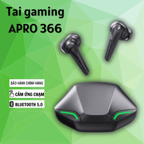 Tai nghe Gaming Apro 366 Tws Bluetooth 5.0. Tai nghe bluetooth để chơi game. Pin trâu, kết nối nhanh với độ trễ cực thấp