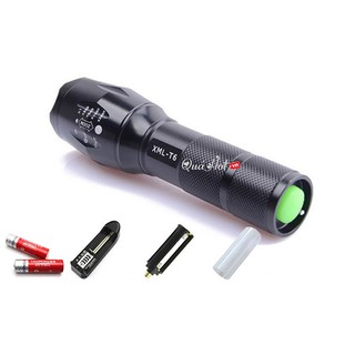 Đèn Pin Siêu Sáng Cao Cấp T6 Hợp Kim Chống Nước Pin Có Thể Sạc Lại (Loại Tốt_Có rôn phía sau)