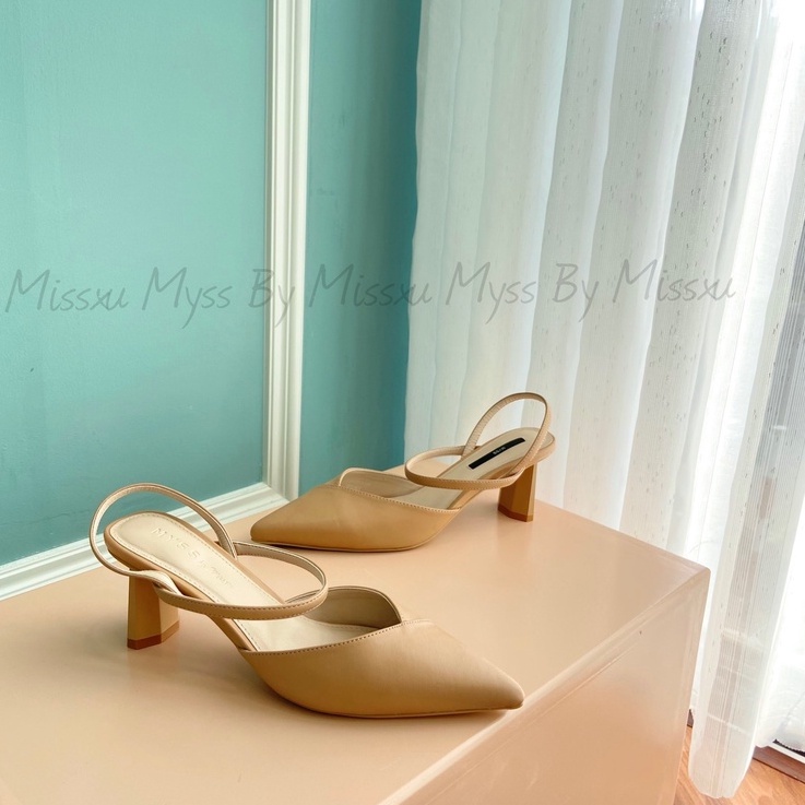 Giày nữ mũi nhọn quai ngang giữa gót lục giác 5cm thời trang MYSS - CG190