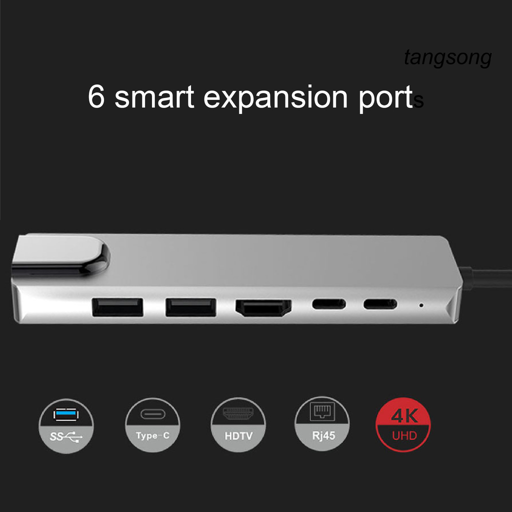 Bộ Chuyển Đổi Ts-6 Trong 1 Type-C Sang Pd Usb 3.0 Hub