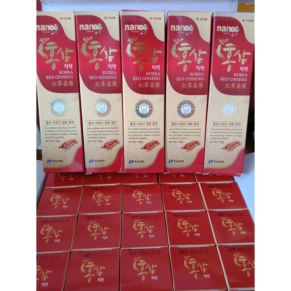Kem đánh răng hồng sâm Nano Hàn Quốc 150 g