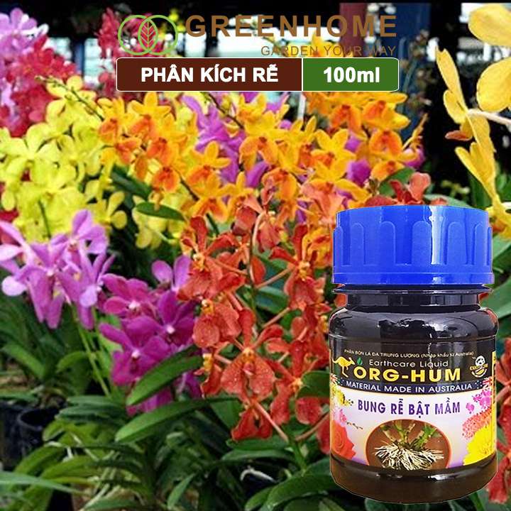 Phân bón lá kích rễ Greenhome, org hum, chai 100ml, dưỡng rễ, kích ra rễ, kích chồi, nảy mầm
