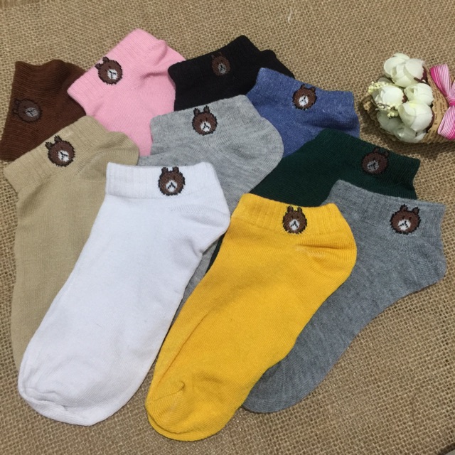 Sỉ 10 đôi tất gấu Cony (10 màu), vớ gấu Brown