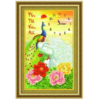 Tranh Đính Đá Phu Thê Viên Mãn DF065-49x75cm (Chưa Đính)
