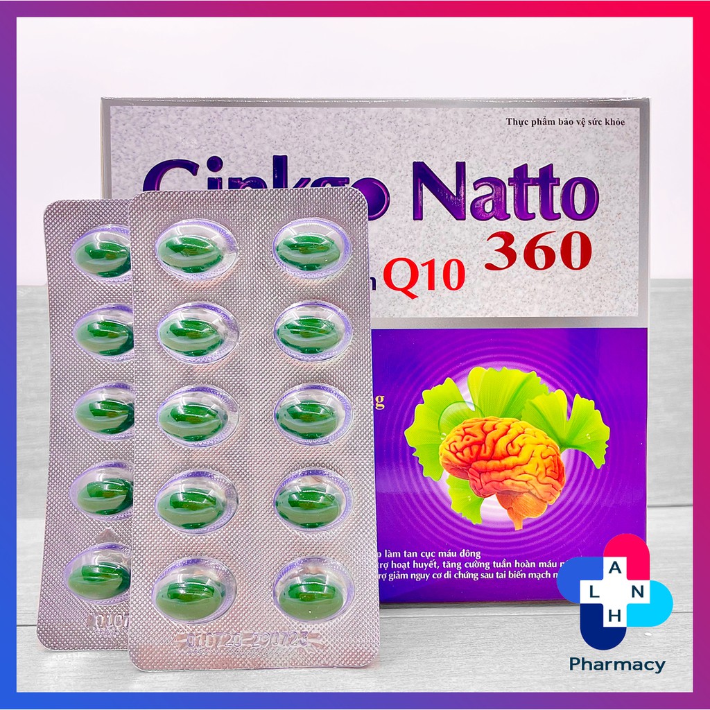 GINKGO NATTO Q10 (Hộp 100 viên) - Hỗ trợ hoạt huyết, tăng cường tuần hoàn máu não.