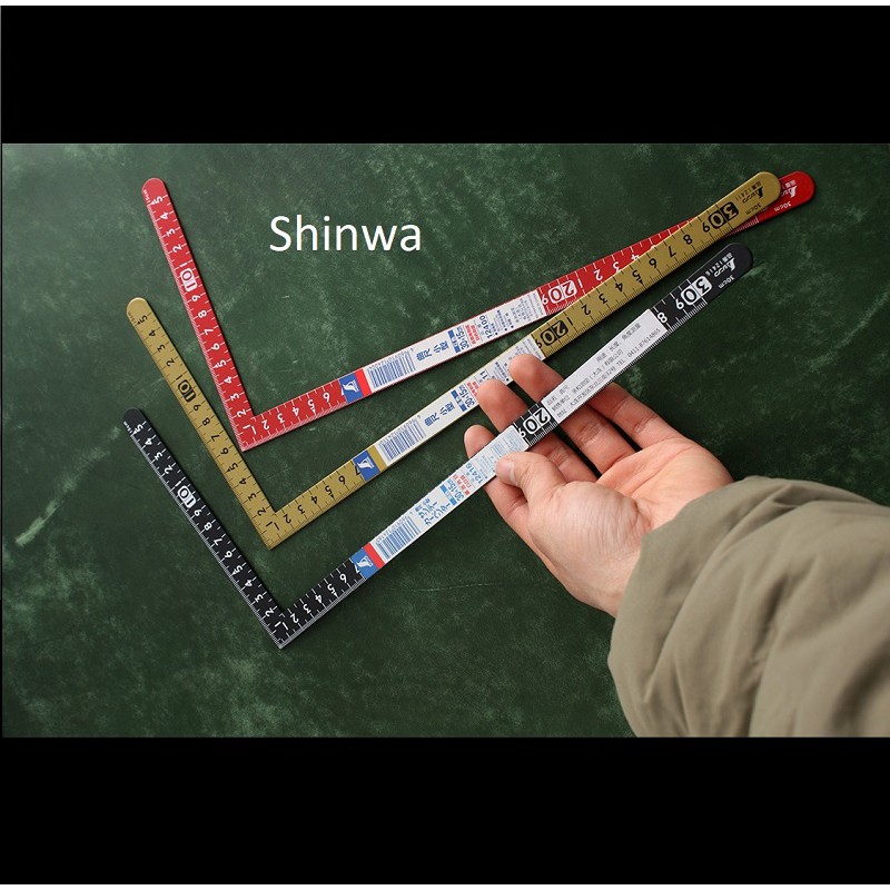 Thước thép vuông SHINWA 30x15cm - dụng cụ làm đồ da thủ công