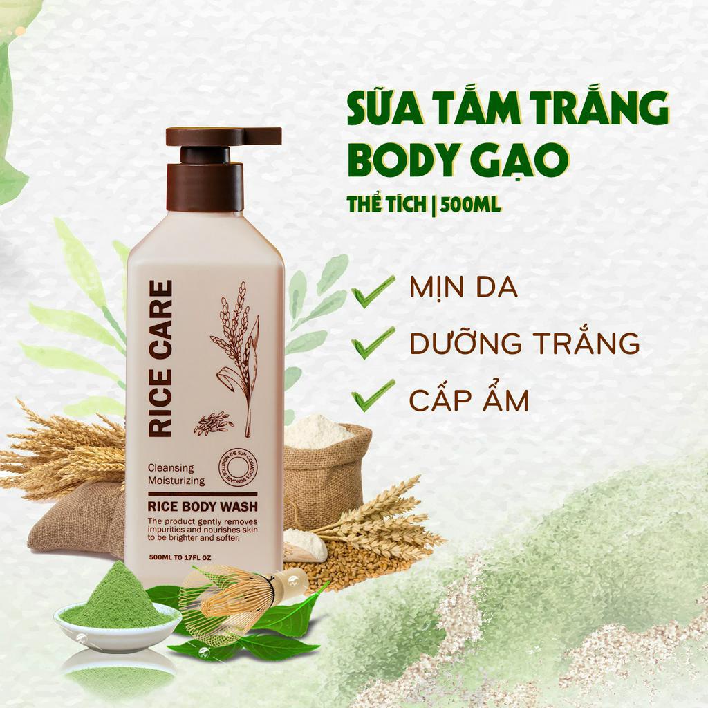 Sữa tắm trắng gạo RICE CARE giúp trắng sáng da, dưỡng ẩm 500ml