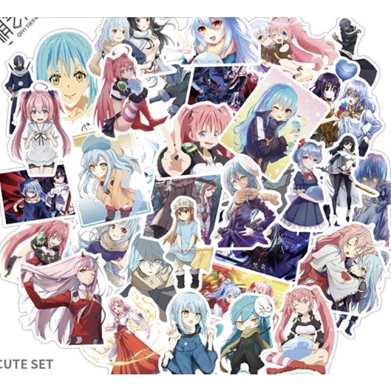 Stiker anime Tensei shitara slime datta ken 30-60 cái ép lụa/hình dán Tensei shitara slime datta ken