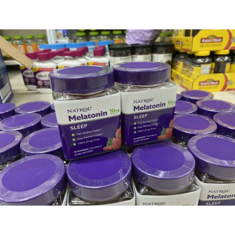 Viên ngậm NATROL MELATONIN GUMMIES 10MG - KẸO SIÊU NGỦ NGON - 1 hộp 90 viên