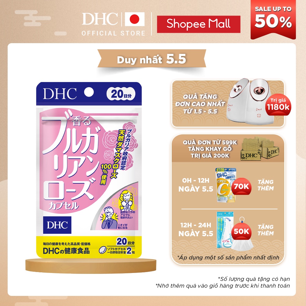 Viên Uống Hương Hoa Hồng DHC Bulgarian Rose Capsule 20 Ngày