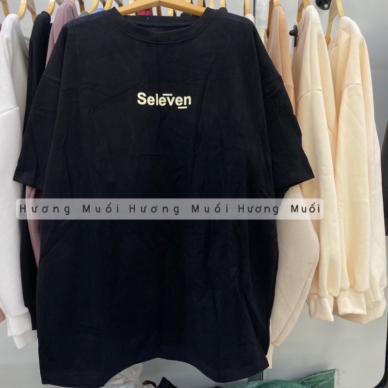 Áo thun chữ Seleven - thun 3158 form rộng tay lỡ