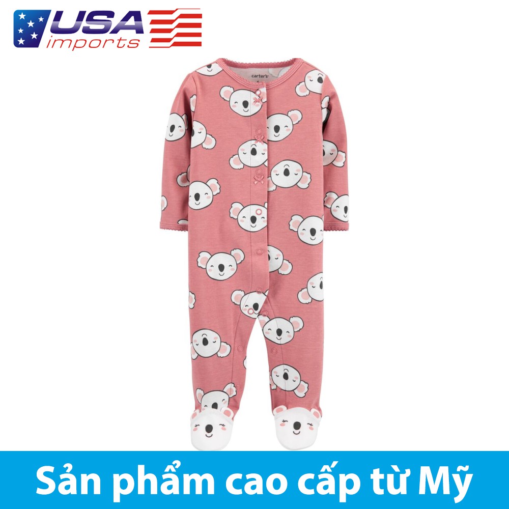 Đồ dài, đồ ngủ cotton liền quần khoá kéo Car-tờ Auth Từ Mỹ (19599610)
