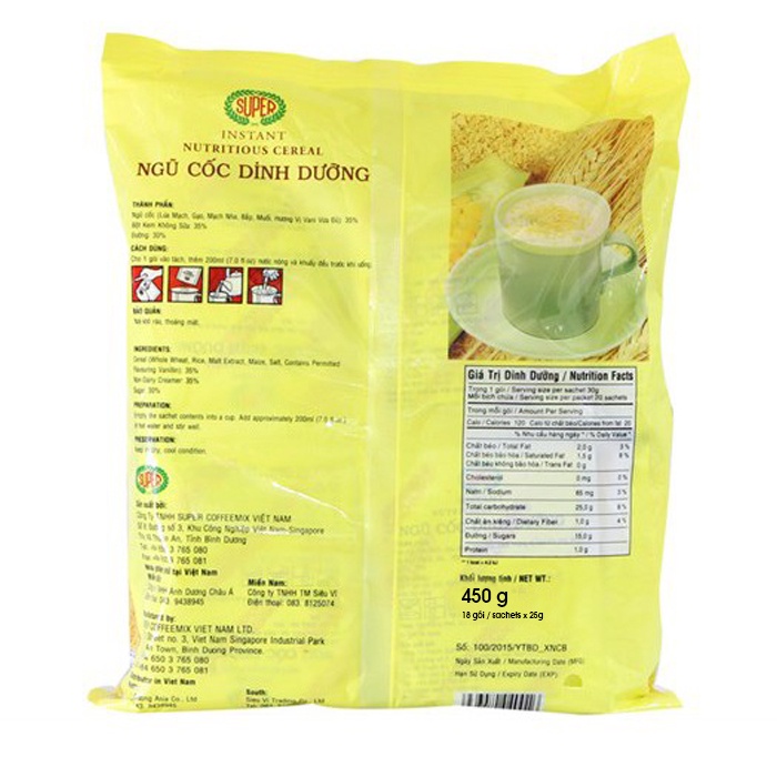 Ngũ Cốc Dinh Dưỡng Super 550g (22 gói x 25g) Bao Bì Mới