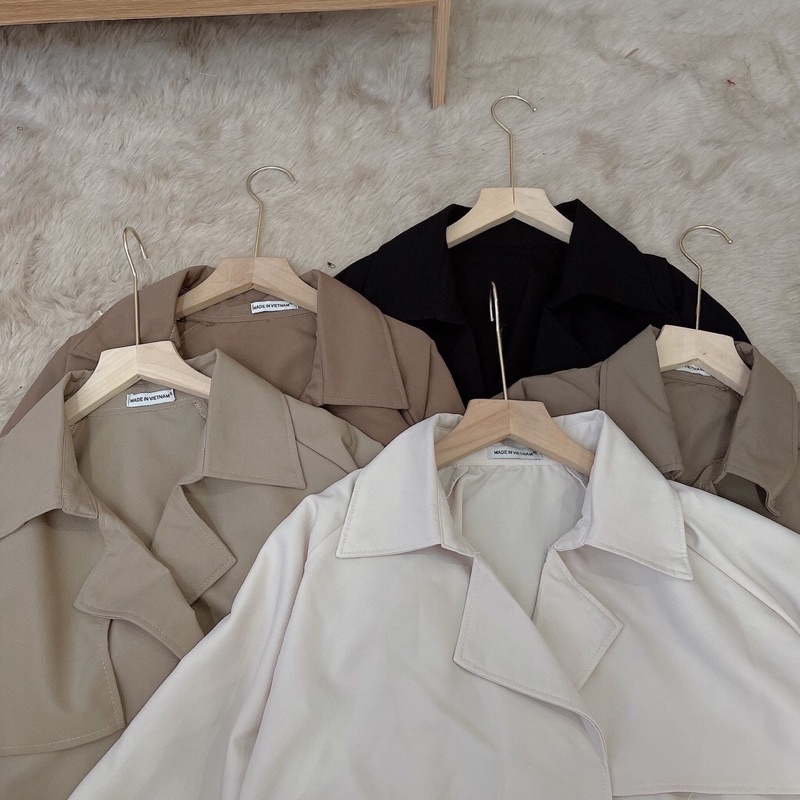 [Ảnh thật] Áo Blazer nữ dáng ngắn chất mịn - Áo khoác măng tô Quảng Châu loại 1 | BigBuy360 - bigbuy360.vn