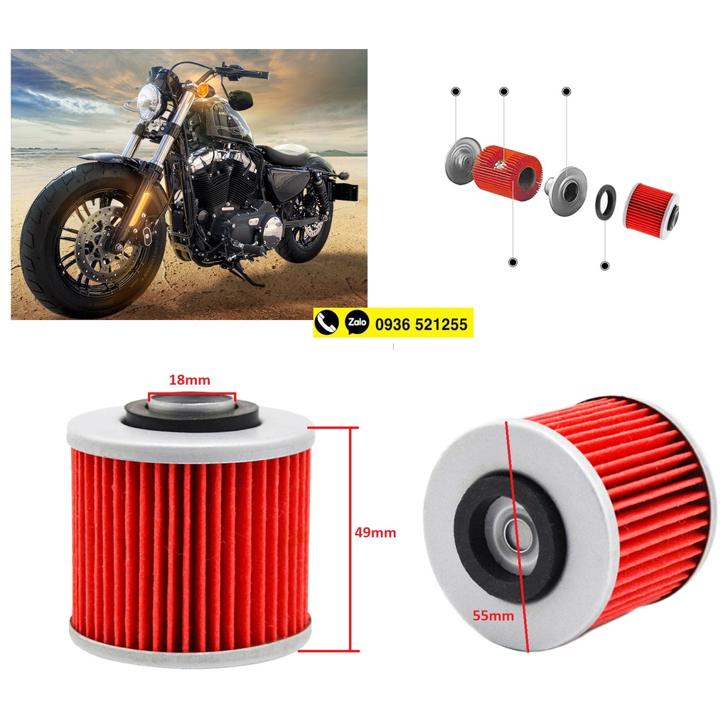 Lọc nhớt Yamaha Virago XV250 125 XV400 535 750 XVS250 125 FZR250