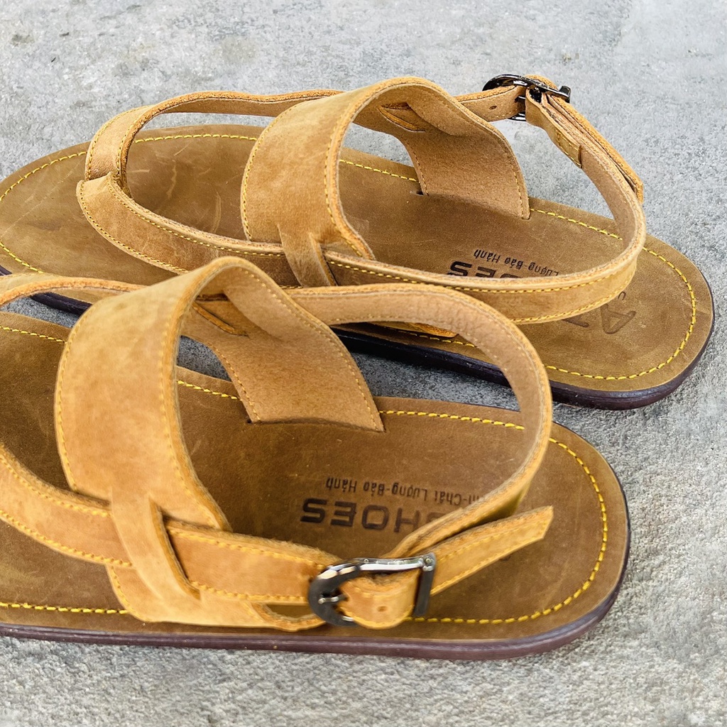 Dép Nam Nữ Da Bò Thật Dép Quai Hậu Unisex Đẹp Nhất Trẻ Trung Năng Động Phù Hợp Đi Chơi Đi Học Atshoes LDAT05