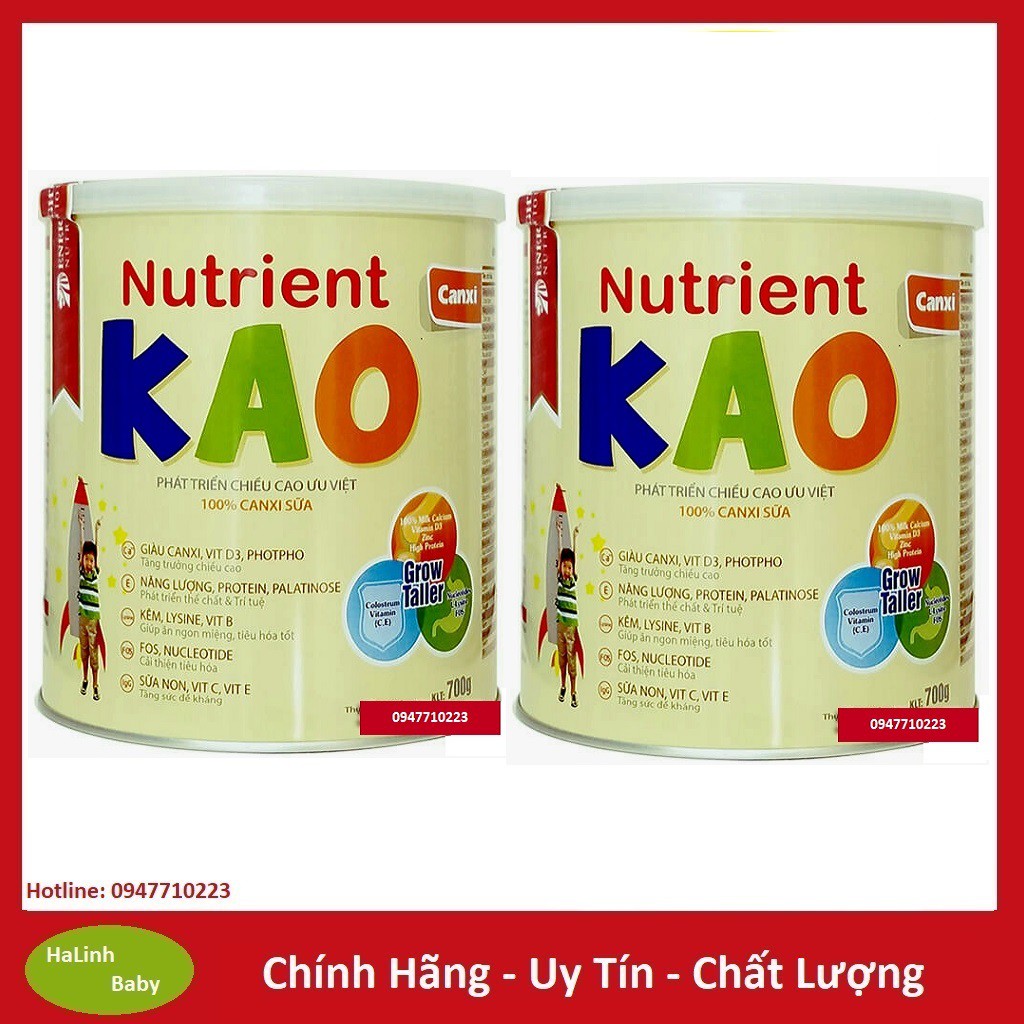 [Mã MKBC25 giảm 80K đơn 1Tr] Combo 2 Lon Sữa Nutrient Kao 700g [Date mới nhất]