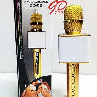 Micro hát karaoke SD 08 mic hát karaoke kiêm loa bluetooth
