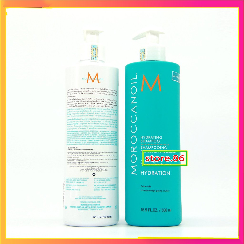 Dầu gội Moisture Hydrat MOROCCANOIL dưỡng ẩm phục hồi tóc khô sơ,mềm mượt cặp gội xả MOROCCANOIL chính hãng 500ml