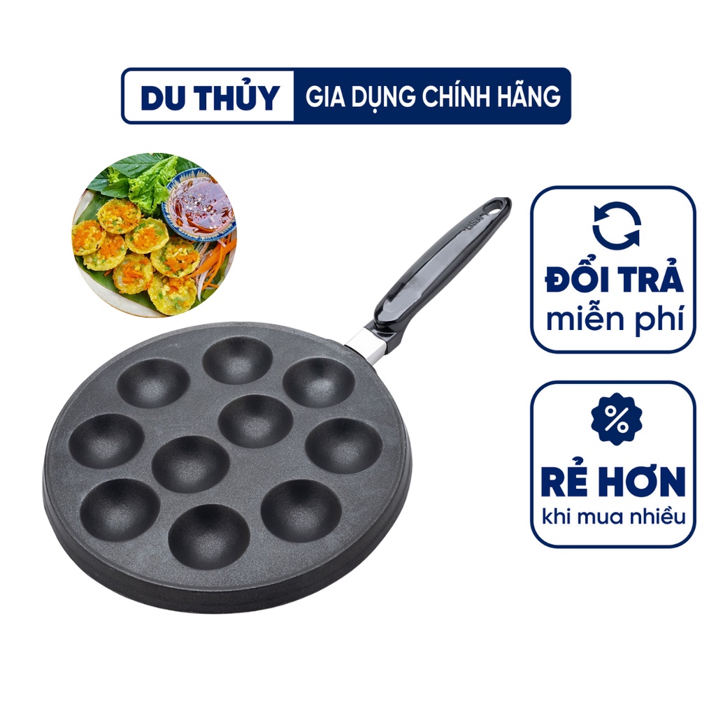 Khuôn làm bánh khọt chống dính có tay cầm và nắp đậy loại 8 lỗ và 10 lỗ thương hiệu Huỳnh Anh
