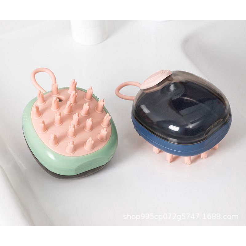 Lược silicon massage gội đầu có đựng xà phòng,,,,