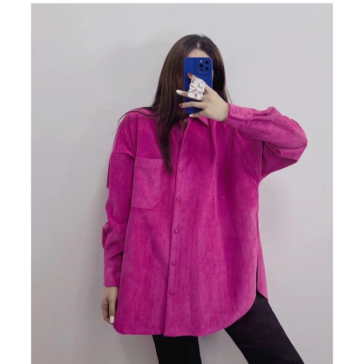 Áo Sơ Mi Nhung Tay Dài Dáng Rộng za Hợp Thời Trang Cho Nữ 7969266Áo blouse