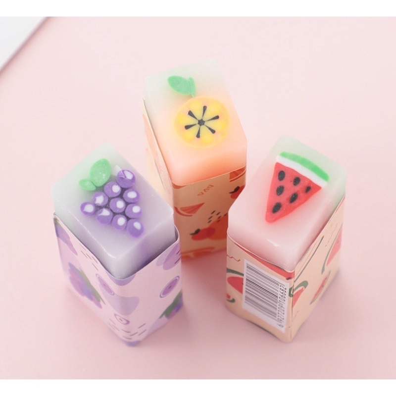 Combo 3 thỏi gôm tẩy chì hình trái cây