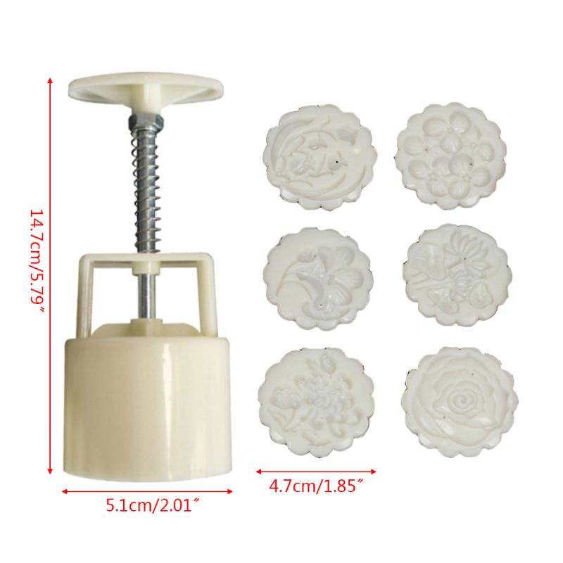 Set 6 Khuôn Nhấn Trang Trí Bánh Trung Thu 50g