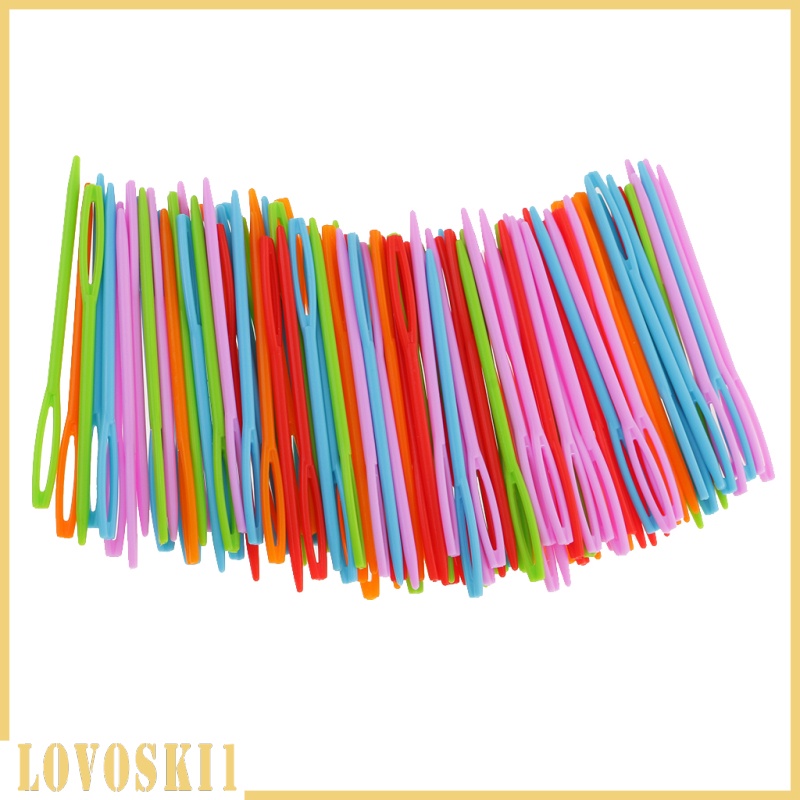 [LOVOSKI1]100x Plastic Sewing Needles for Kids Wool Cross Stitch Knitting Crochet 7cm