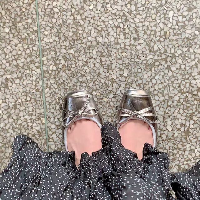 Giầy bệt nơ mũi vuông sẵn vàng 37 , đen 37 , vàng 36  hagauorder hagauorder | BigBuy360 - bigbuy360.vn