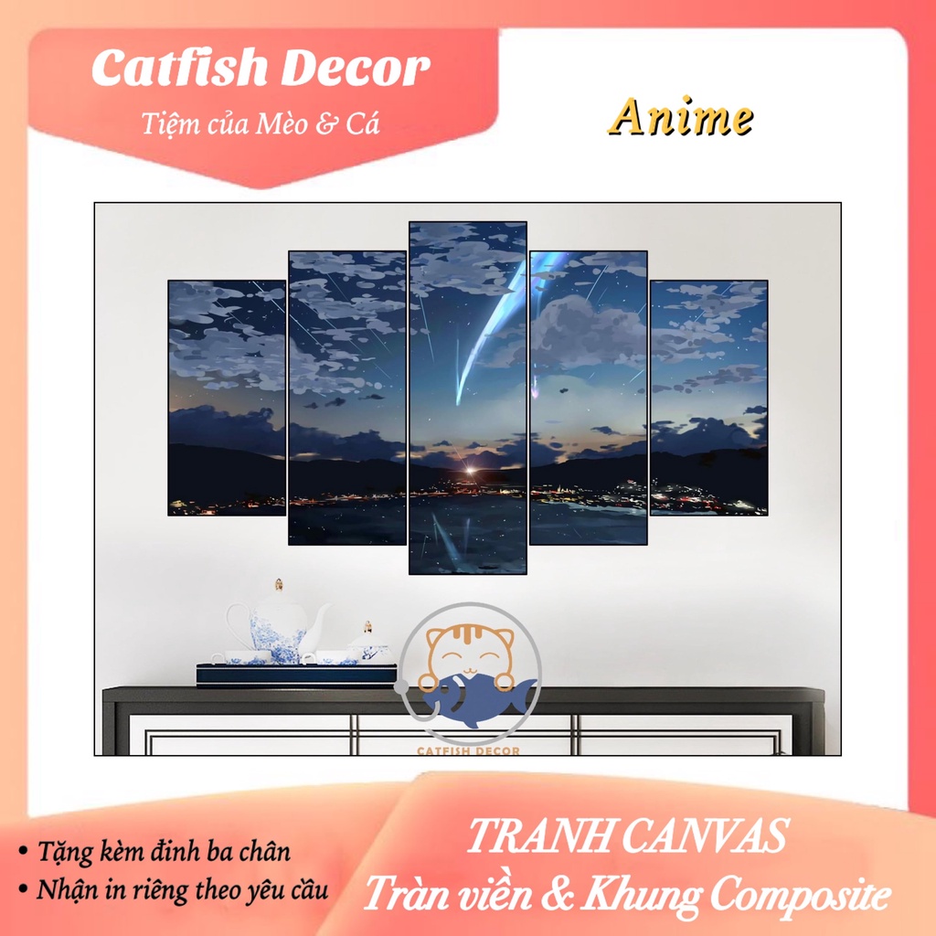 TRANH TREO TƯỜNG CANVAS KHUNG COMPOSITE - Anime Your Name/ Weathering With You