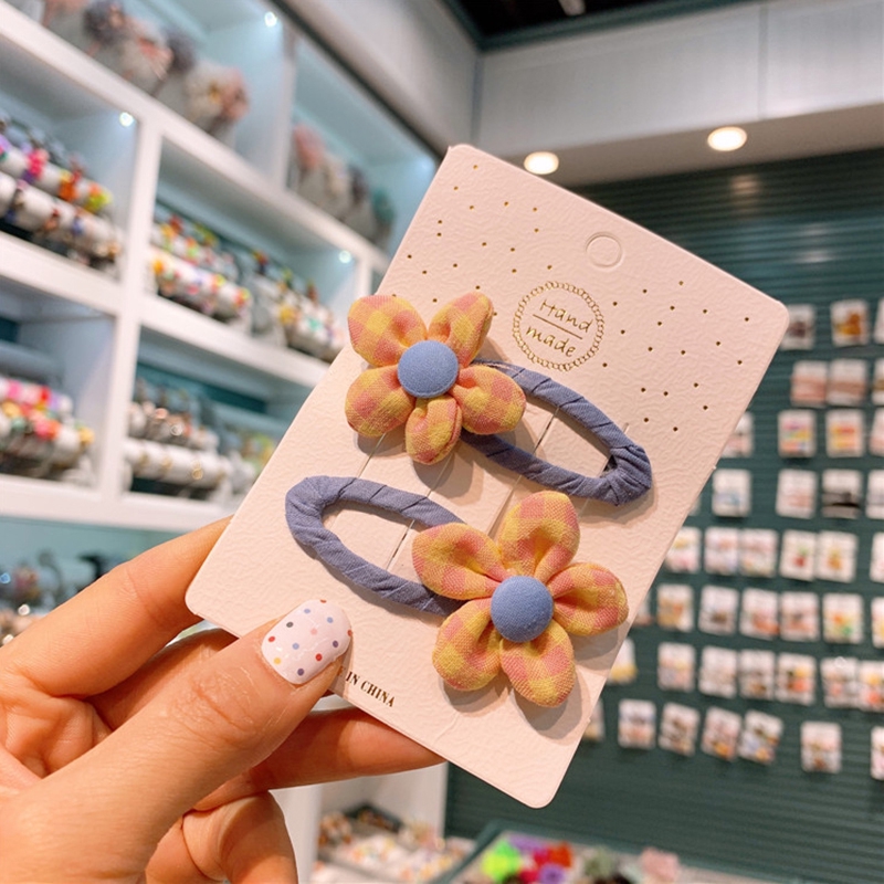 Kẹp Tóc Vải Họa Tiết Hoa Xinh Xắn Cho Bé Gái