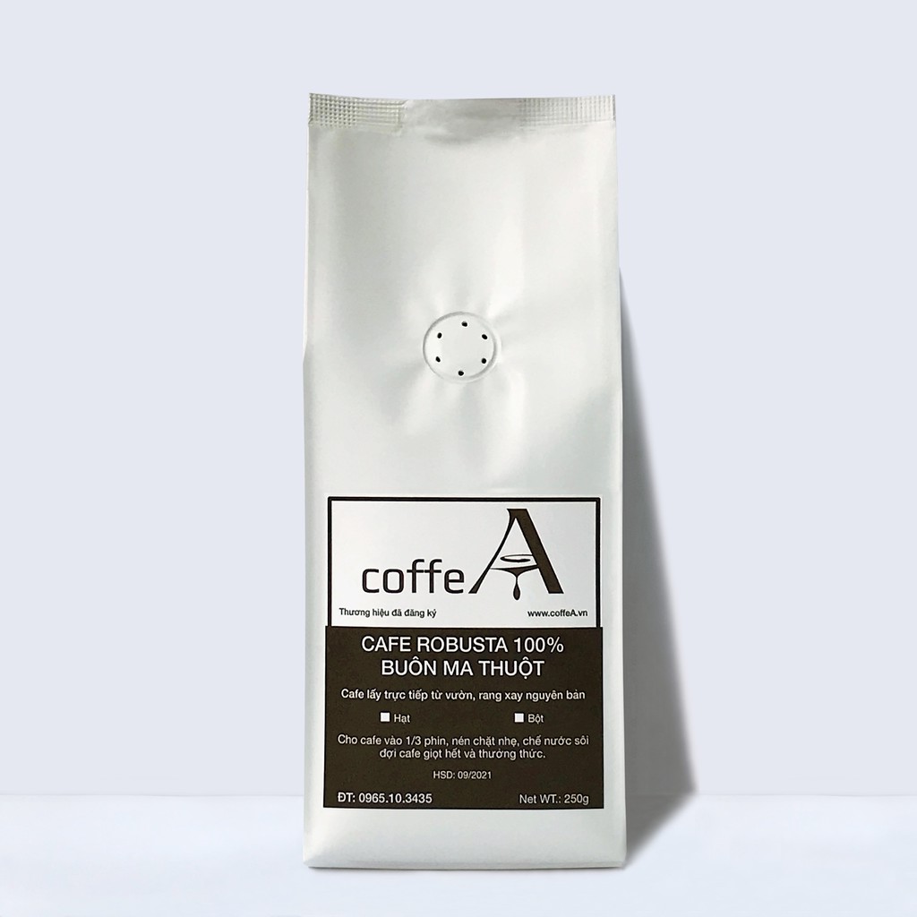 Cà phê Robusta nguyên chất 100% rang xay, dùng pha phin pha máy 100R 250g | BigBuy360 - bigbuy360.vn