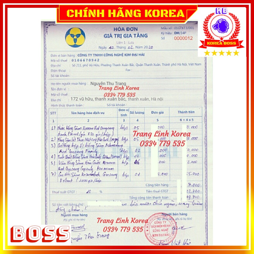 Nước hồng sâm nhung hươu linh chi, hộp 30 gói - Hồng sâm hàn quốc chính hãng - tranglinhkorea