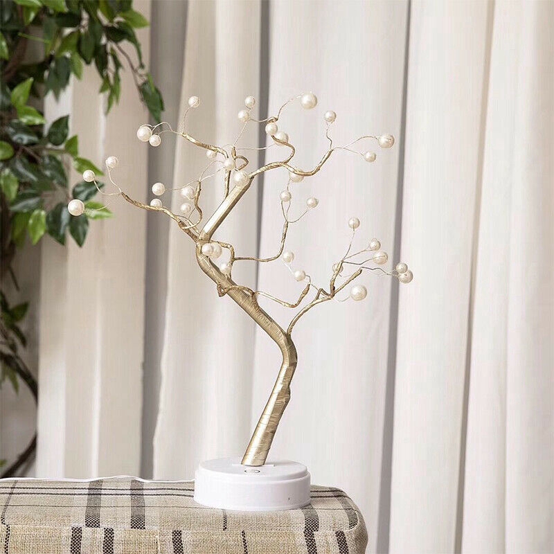 Creative Led Desk Tree Lamp/Copper wire Table Lamps/Battery or USB /Night light for Bedroom Decor