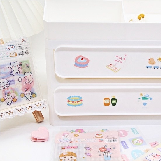 Miếng dán trang trí điện thoại hình gấu dễ thương DIY