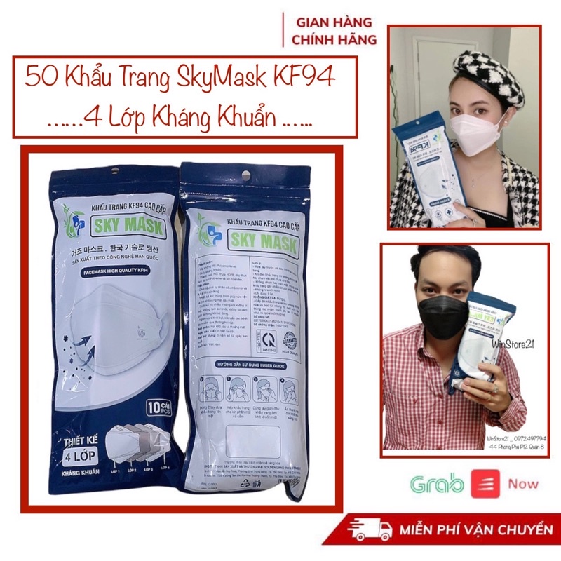 50 Khẩu Trang KF94 SkyMask Kháng Khuẩn 4 Lớp .