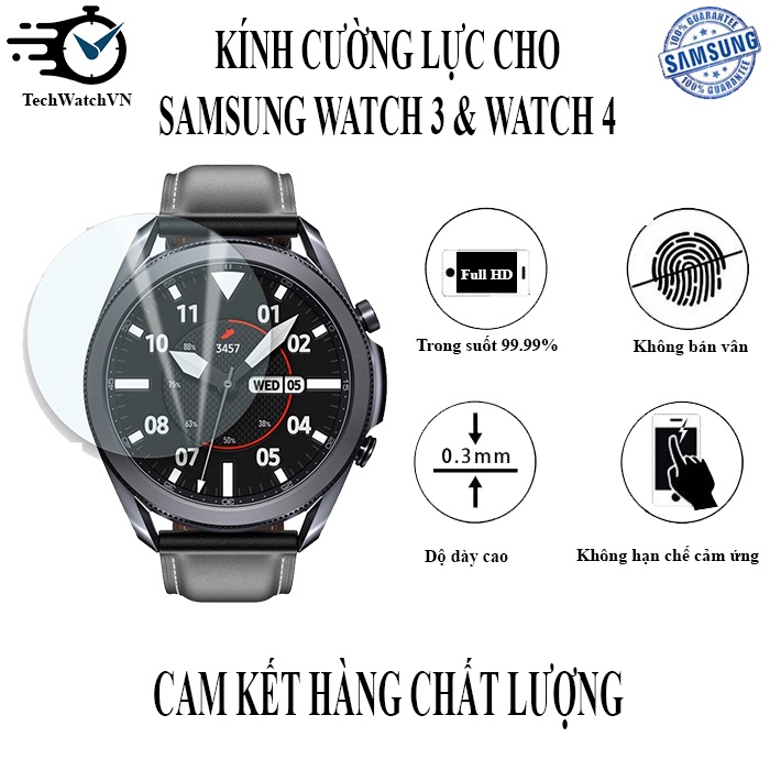 Kính Cường Lực 9h Miếng Dán Bảo Vệ Màn Hình Đồng Hồ Samsung Galaxy Watch 3 & Watch 4 Classic...